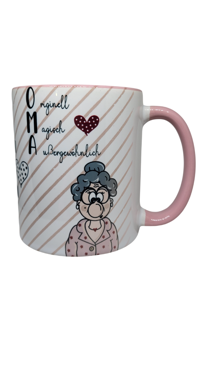 Geschenktasse Oma ( TROTZ FALTEN NOCH GUT ERHALTEN )