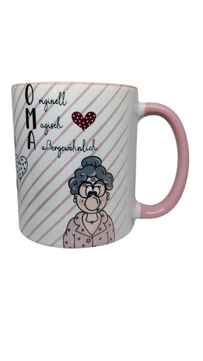 Geschenktasse Oma ( TROTZ FALTEN NOCH GUT ERHALTEN )