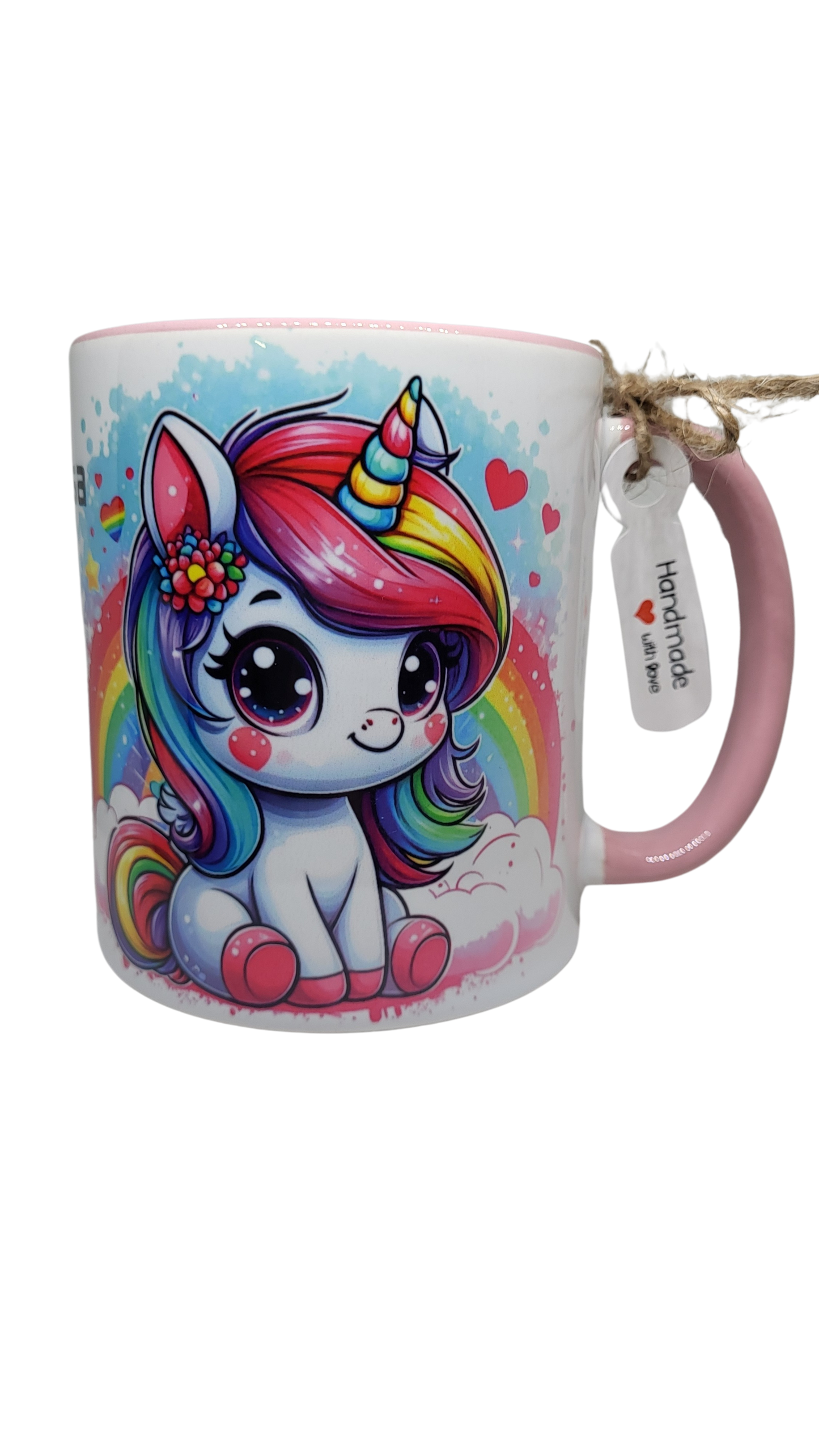 Mädchentasse Einhorn sitzend